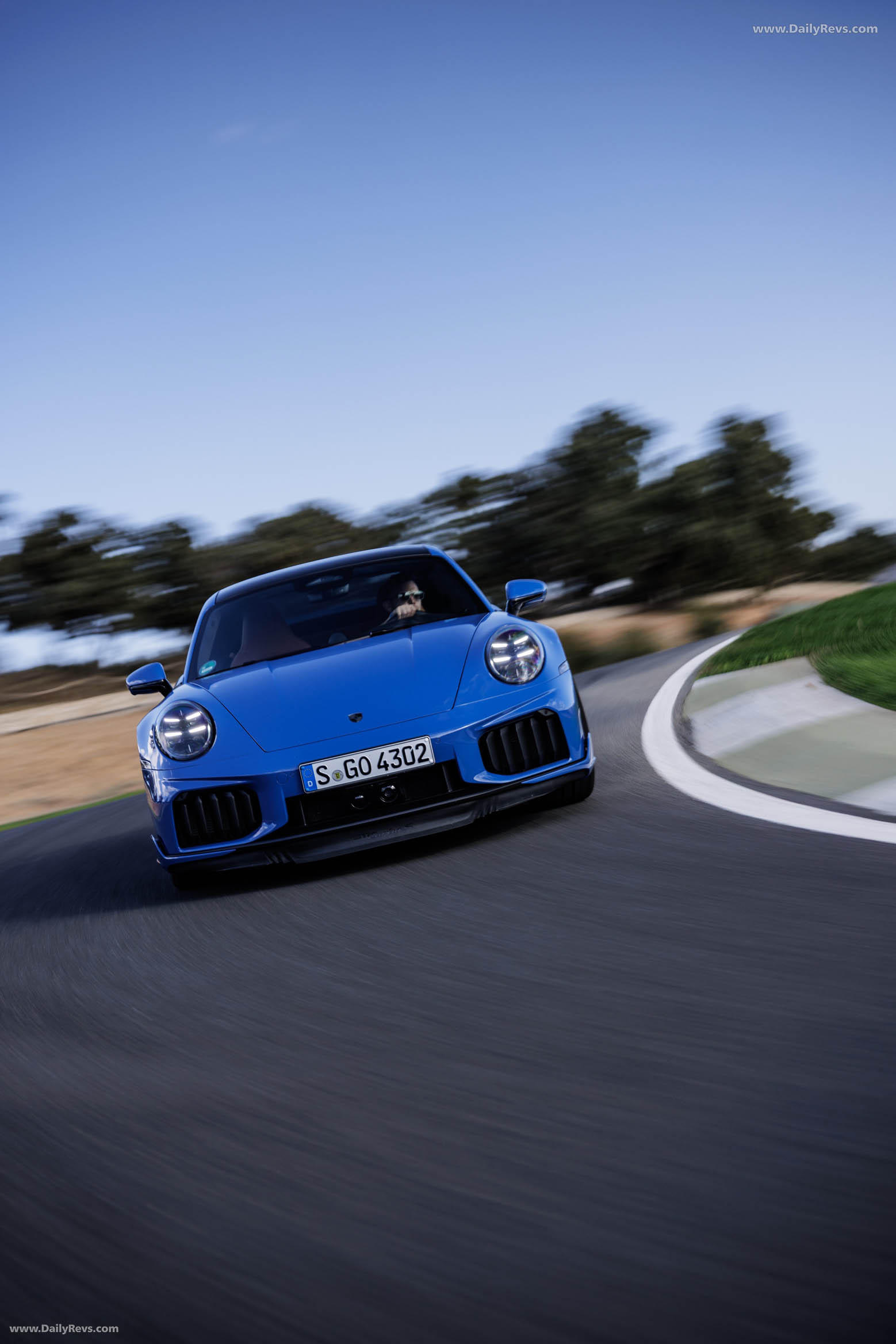 2026 Porsche 911 Turbo S 992 ll Lugano Blue Front View
