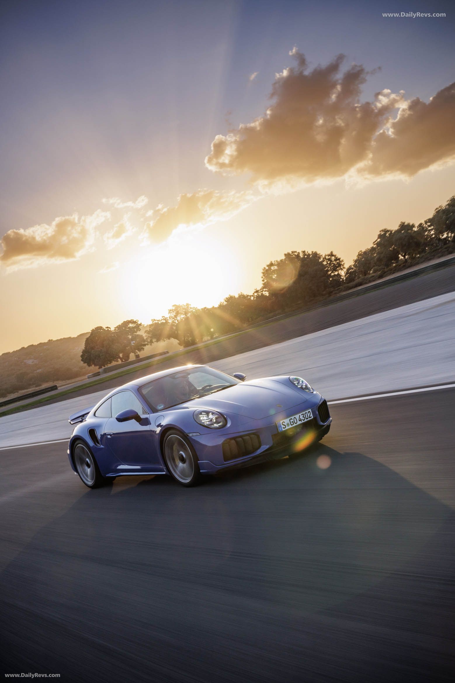2026 Porsche 911 Turbo S 992 ll Lugano Blue Front View