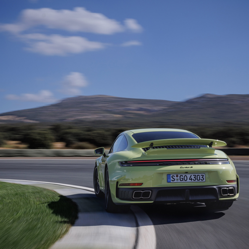 2026 Porsche 911 Turbo S 992 ll Cartagena Yellow Rear View