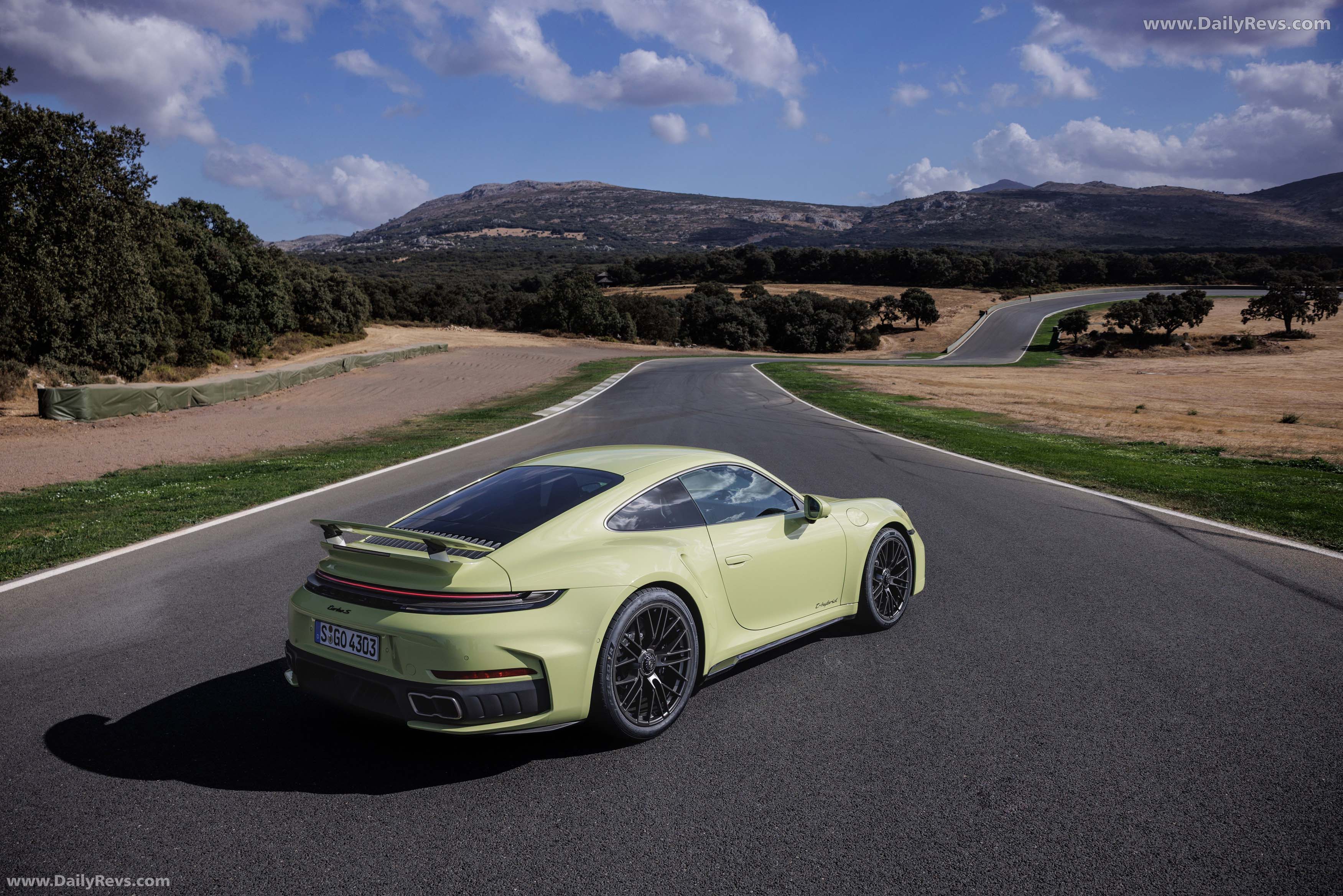 2026 Porsche 911 Turbo S 992 ll Cartagena Yellow Rear View