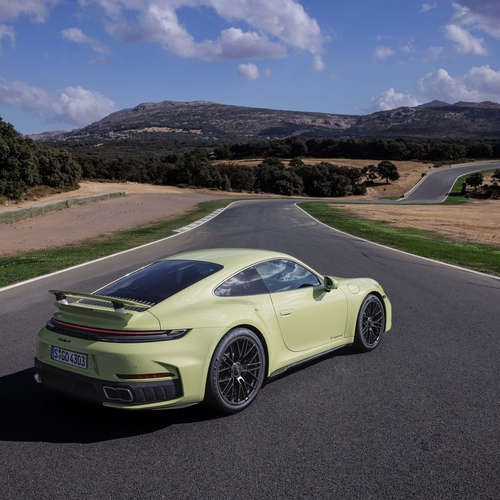2026 Porsche 911 Turbo S 992 ll Cartagena Yellow Rear View
