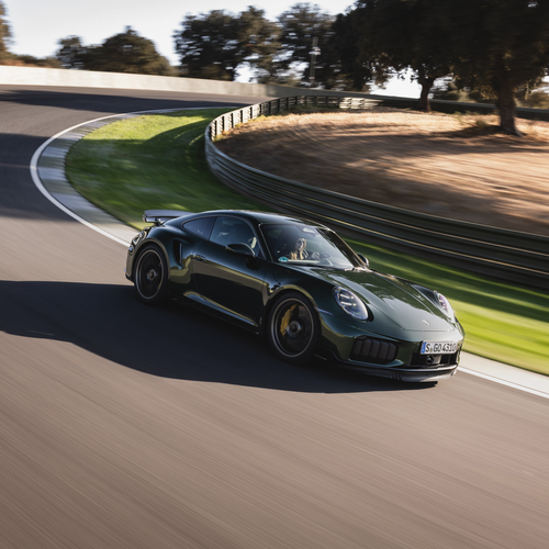 2026 Porsche 911 Turbo S 992 ll Oak Green Front View