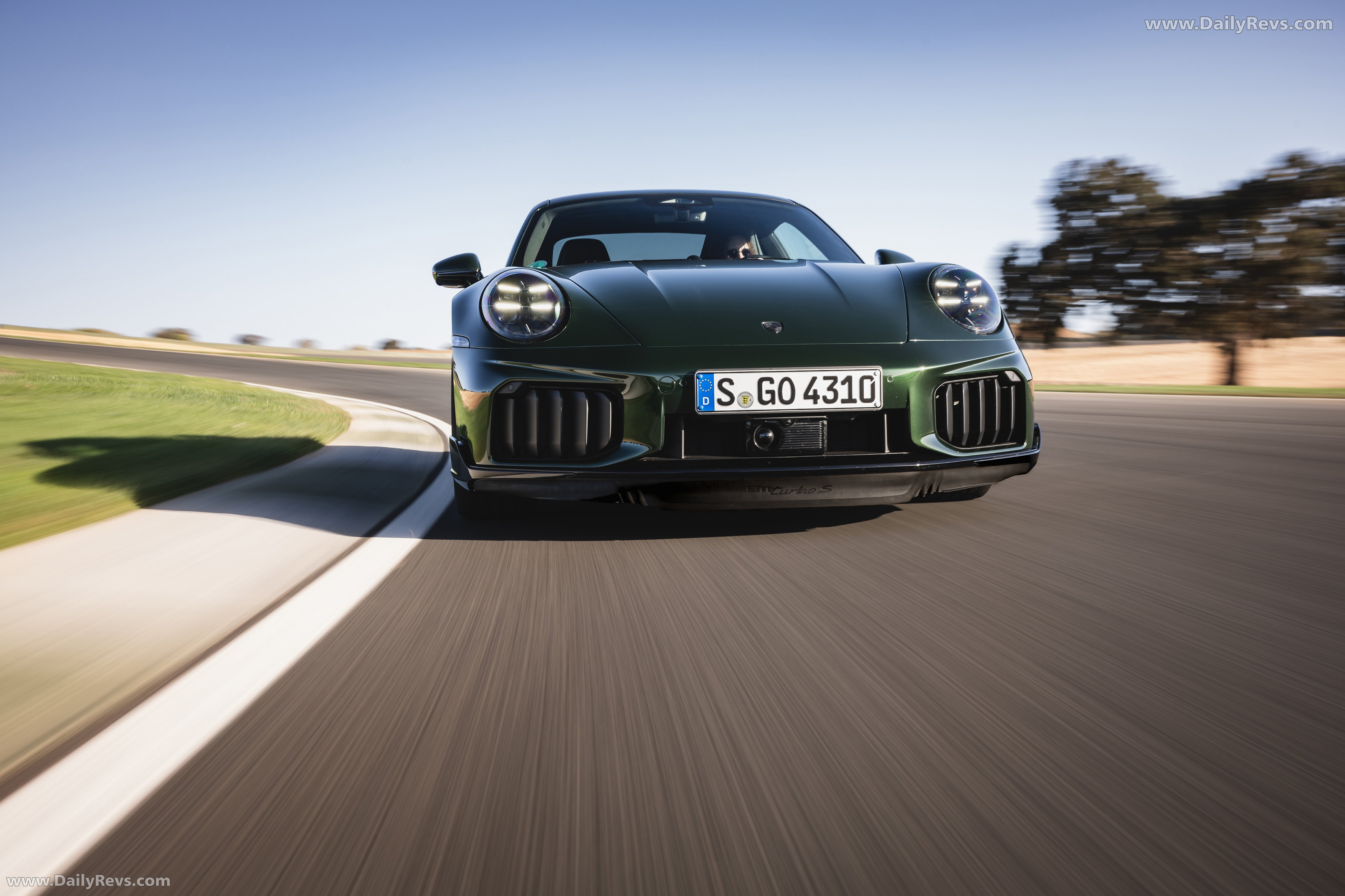 2026 Porsche 911 Turbo S 992 ll Oak Green Front View