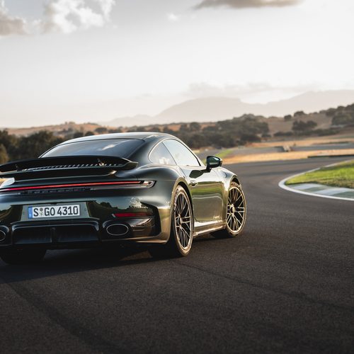 2026 Porsche 911 Turbo S 992 ll Oak Green Rear View