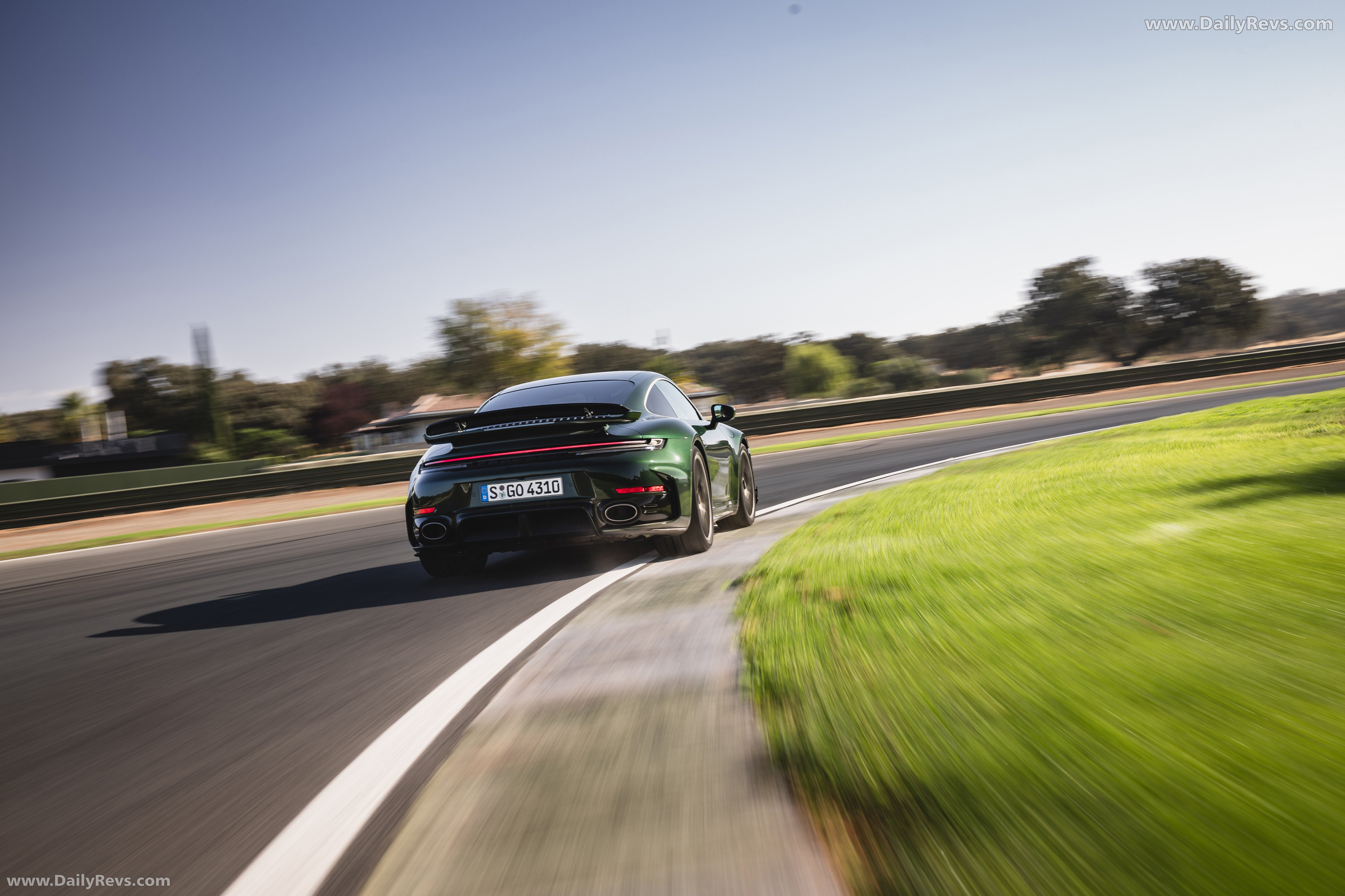 2026 Porsche 911 Turbo S 992 ll Oak Green Rear View