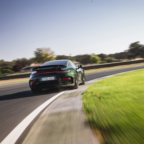 2026 Porsche 911 Turbo S 992 ll Oak Green Rear View