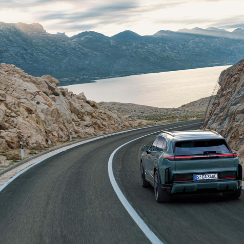 2027 Porsche Cayenne Turbo Electric Rear View