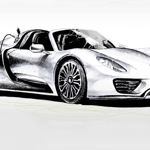 2015 Porsche 918 Spyder Sketches