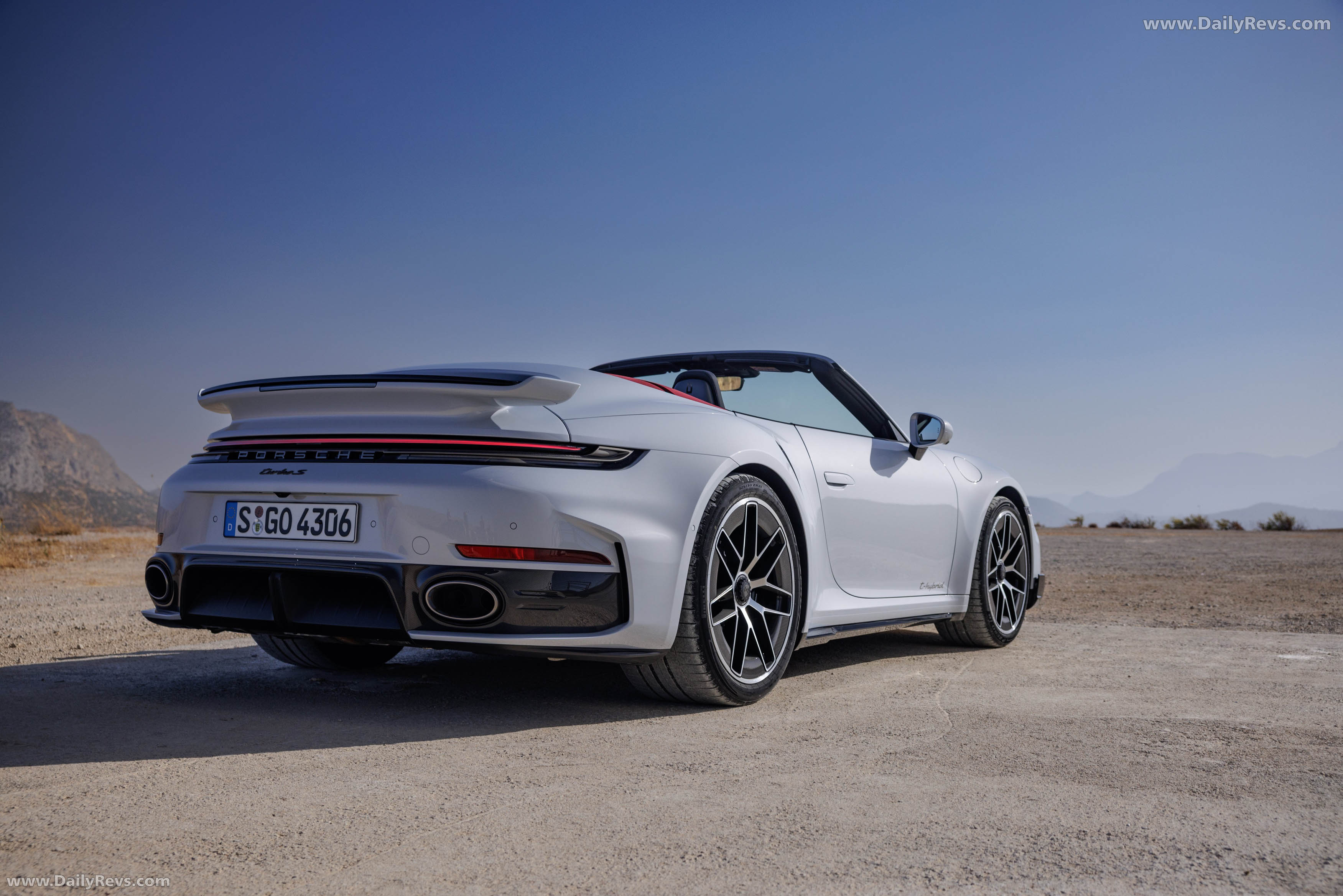 2026 Porsche 911 Turbo S Cabriolet 992 ll Ice Grey Rear View