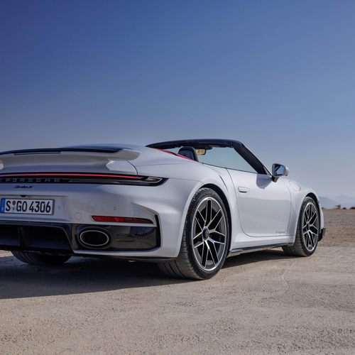 2026 Porsche 911 Turbo S Cabriolet 992 ll Ice Grey Rear View