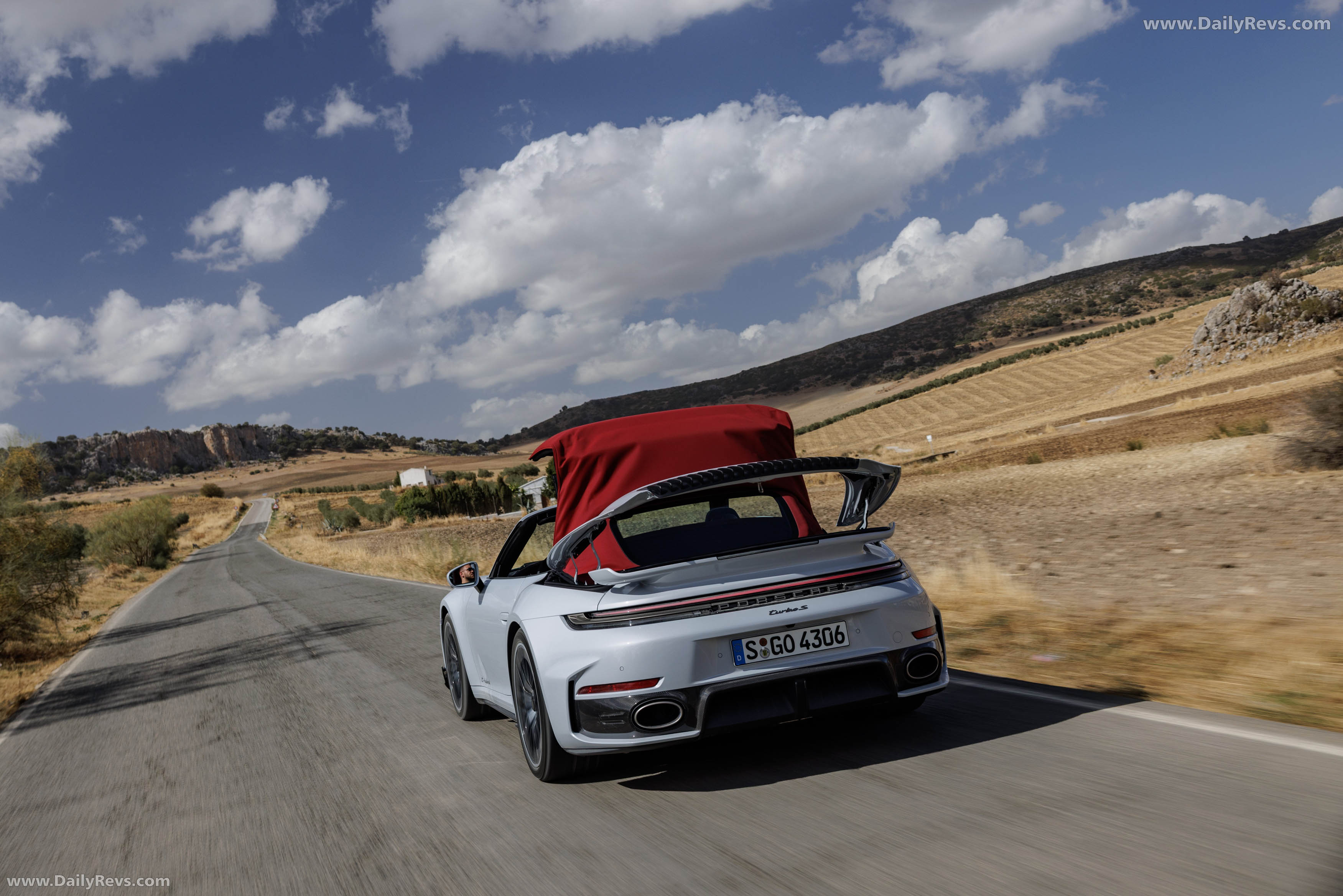 2026 Porsche 911 Turbo S Cabriolet 992 ll Ice Grey Rear View