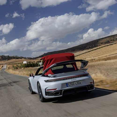 2026 Porsche 911 Turbo S Cabriolet 992 ll Ice Grey Rear View