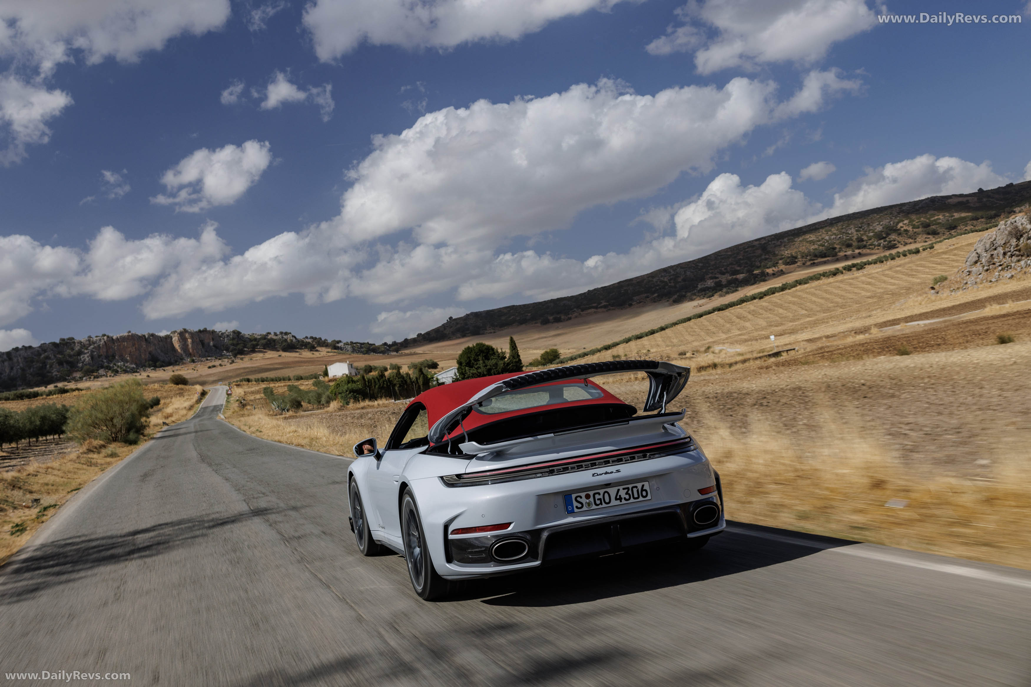 2026 Porsche 911 Turbo S Cabriolet 992 ll Ice Grey Rear View