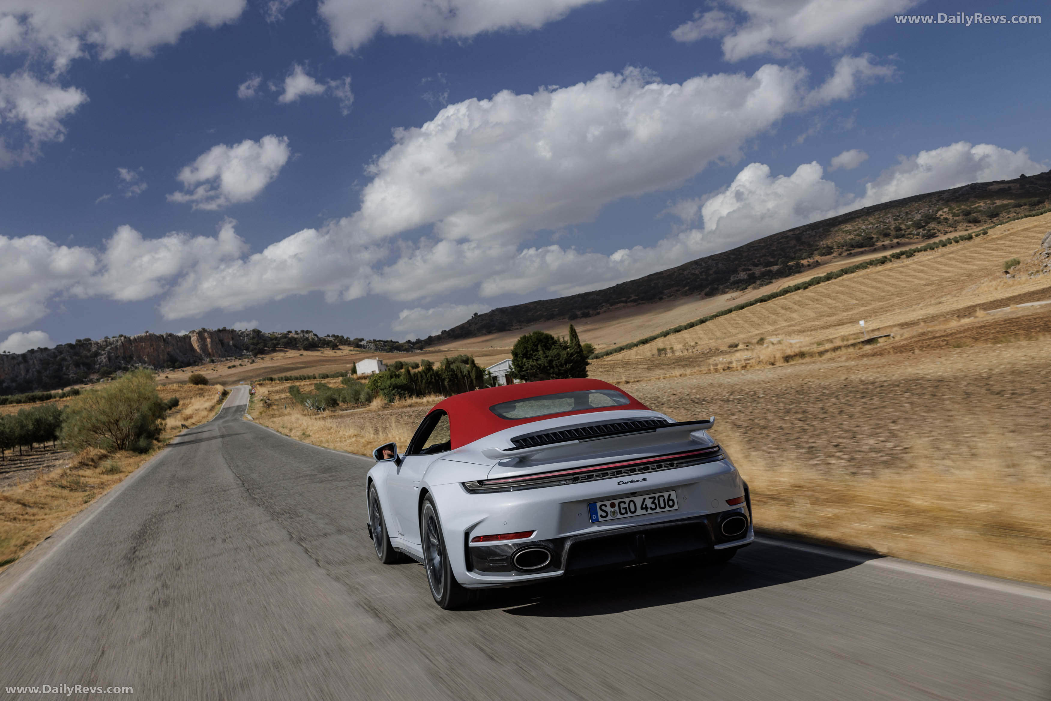 2026 Porsche 911 Turbo S Cabriolet 992 ll Ice Grey Rear View