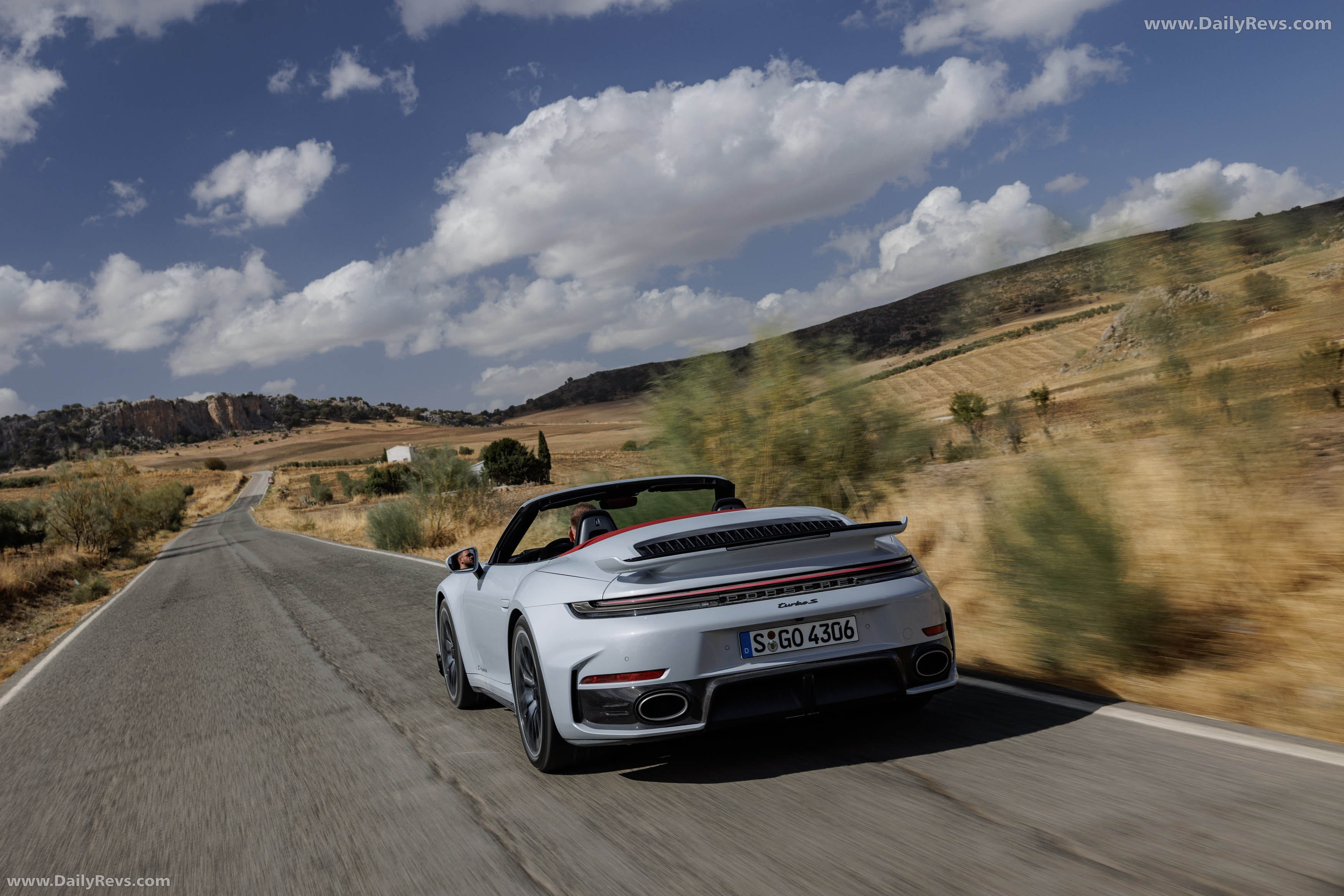 2026 Porsche 911 Turbo S Cabriolet 992 ll Ice Grey Rear View