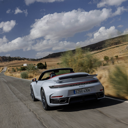 2026 Porsche 911 Turbo S Cabriolet 992 ll Ice Grey Rear View