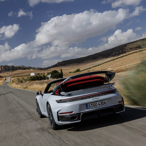 2026 Porsche 911 Turbo S Cabriolet 992 ll Ice Grey Rear View