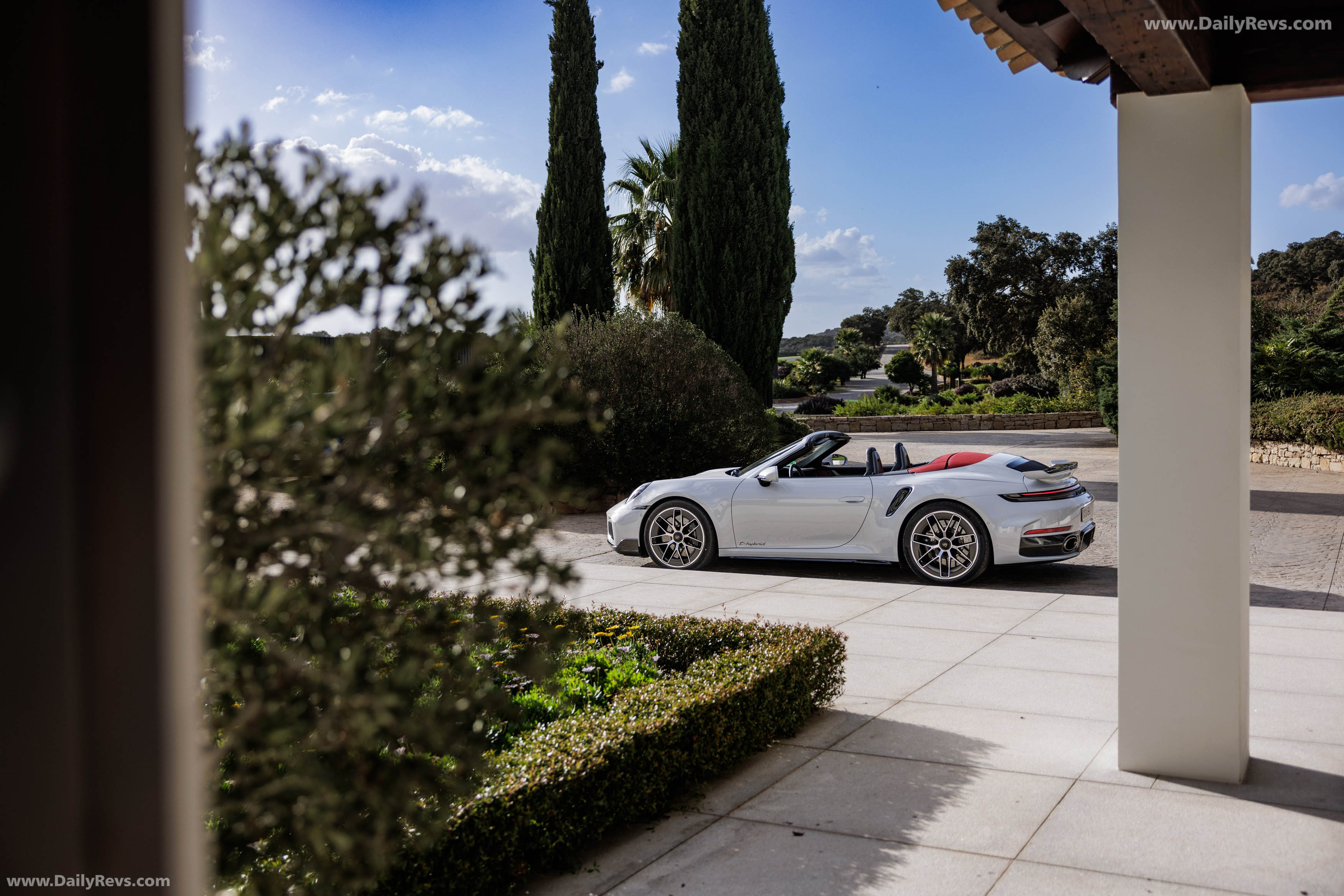 2026 Porsche 911 Turbo S Cabriolet 992 ll Ice Grey Rear View