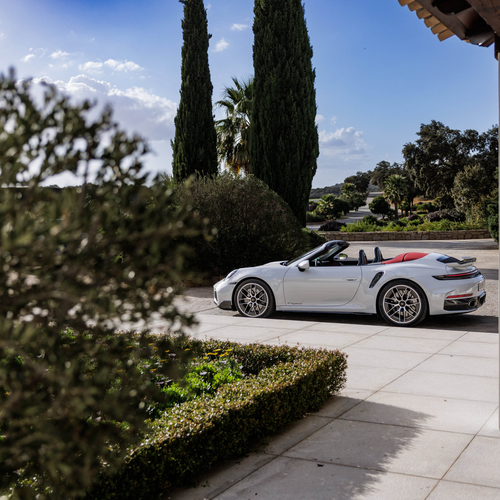 2026 Porsche 911 Turbo S Cabriolet 992 ll Ice Grey Rear View