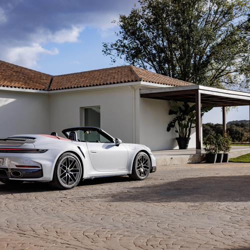 2026 Porsche 911 Turbo S Cabriolet 992 ll Ice Grey Rear View