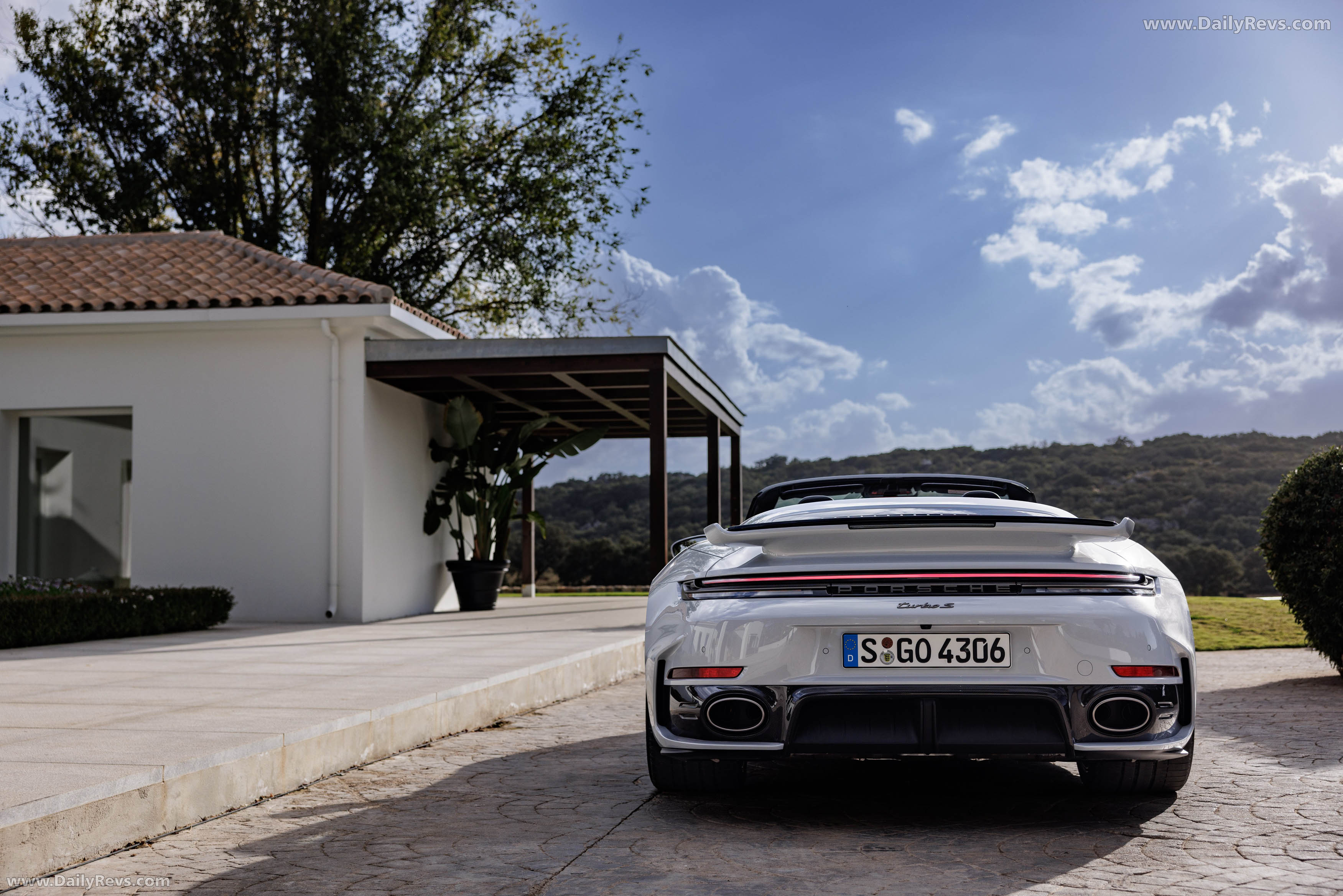 2026 Porsche 911 Turbo S Cabriolet 992 ll Ice Grey Rear View