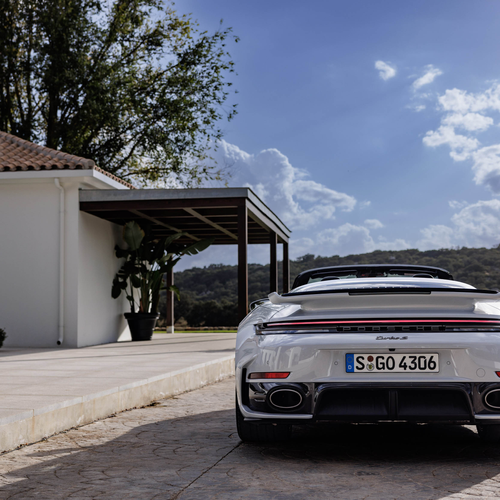 2026 Porsche 911 Turbo S Cabriolet 992 ll Ice Grey Rear View