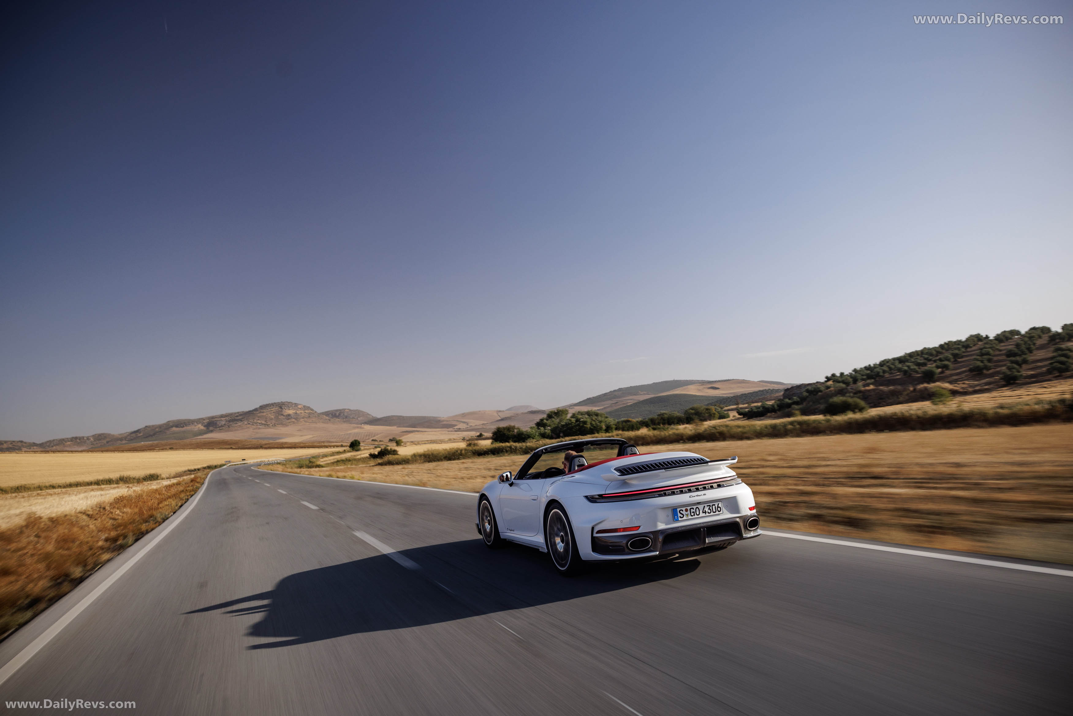 2026 Porsche 911 Turbo S Cabriolet 992 ll Ice Grey Rear View
