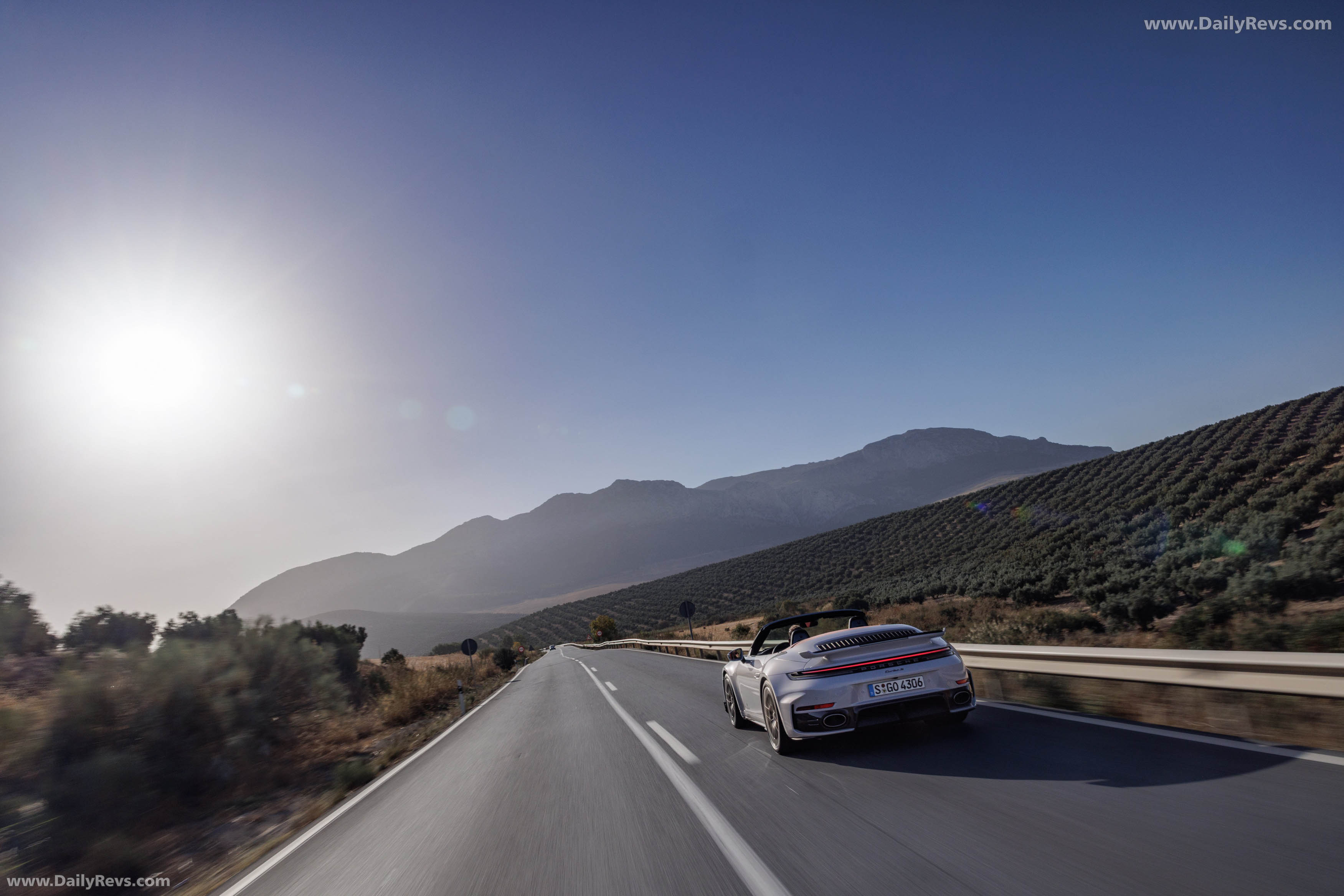 2026 Porsche 911 Turbo S Cabriolet 992 ll Ice Grey Rear View
