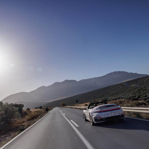 2026 Porsche 911 Turbo S Cabriolet 992 ll Ice Grey Rear View