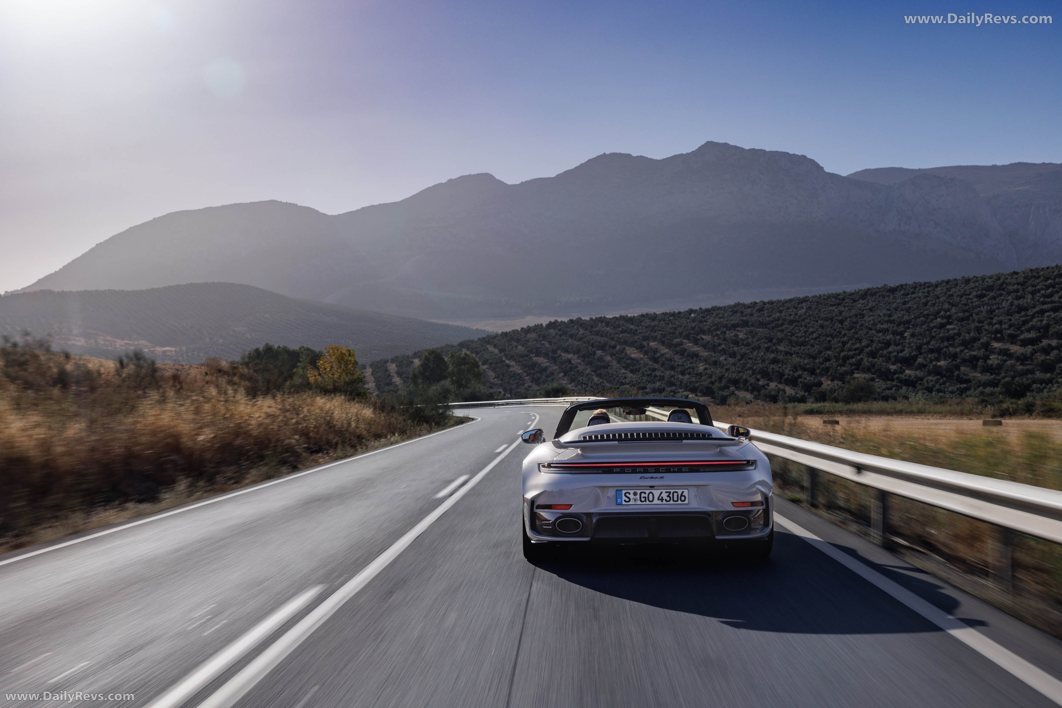 2026 Porsche 911 Turbo S Cabriolet 992 ll Ice Grey Rear View