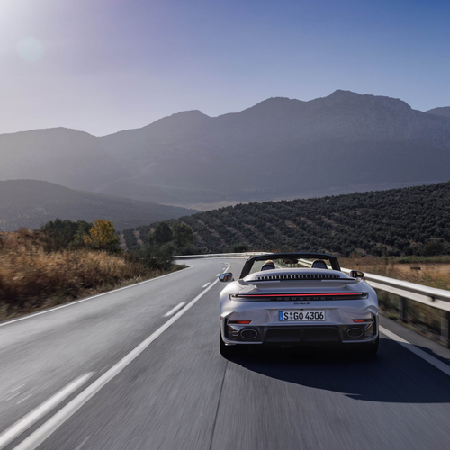 2026 Porsche 911 Turbo S Cabriolet 992 ll Ice Grey Rear View