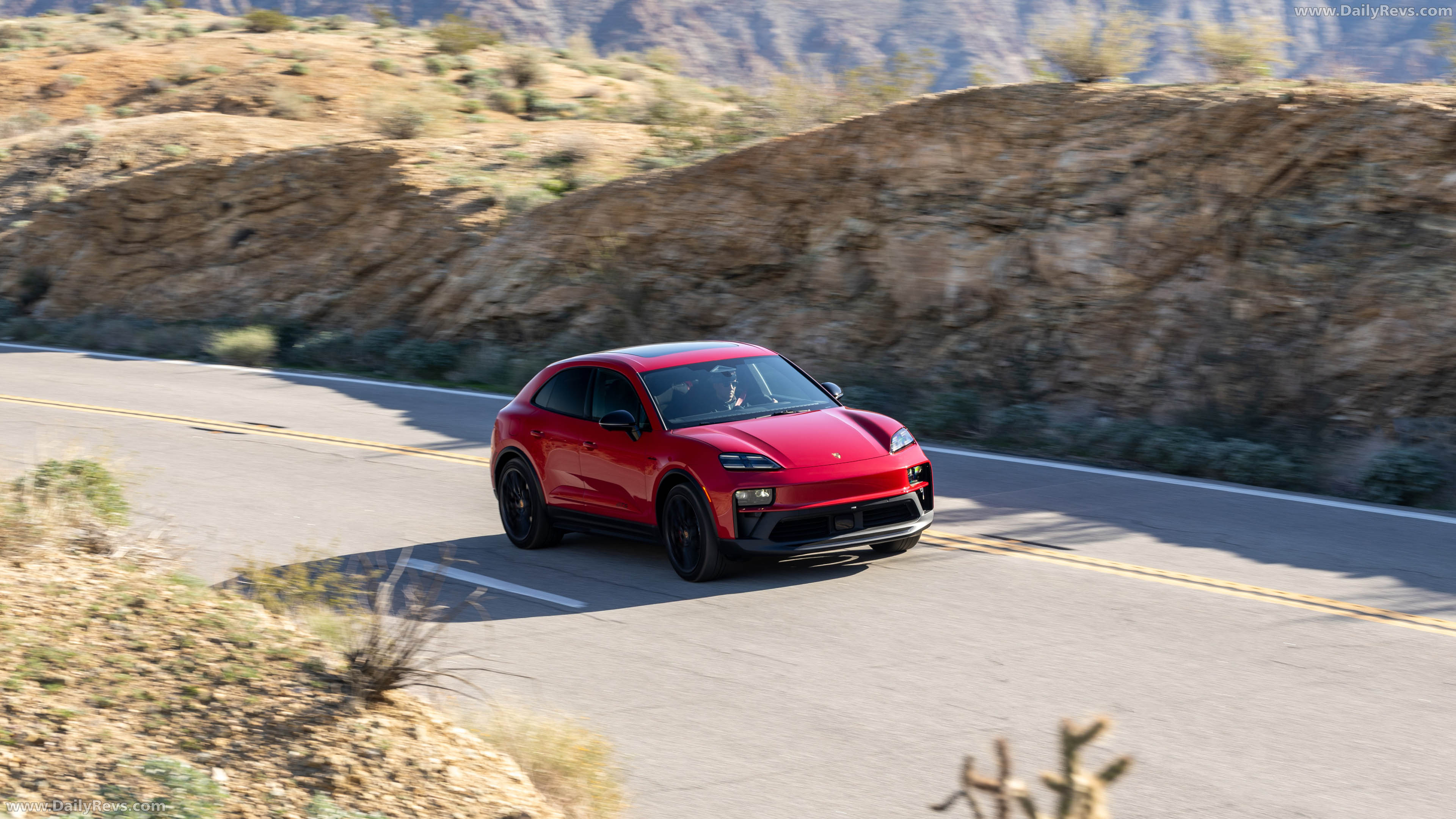 2026 Porsche Macan GTS H2 Carmine Red Front View