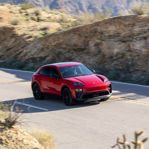 2026 Porsche Macan GTS H2 Carmine Red Front View