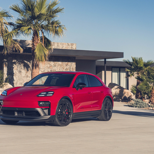 2026 Porsche Macan GTS H2 Carmine Red Front View
