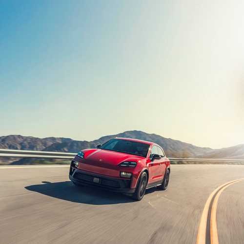 2026 Porsche Macan GTS H2 Carmine Red Front View