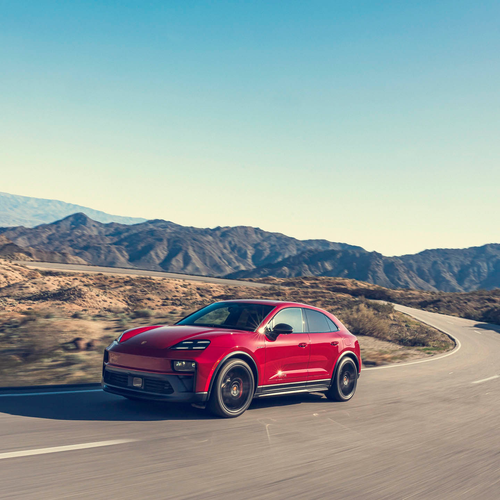 2026 Porsche Macan GTS H2 Carmine Red Front View