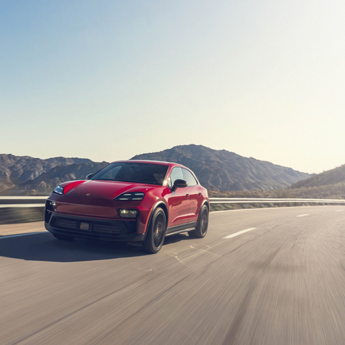 2026 Porsche Macan GTS H2 Carmine Red Front View