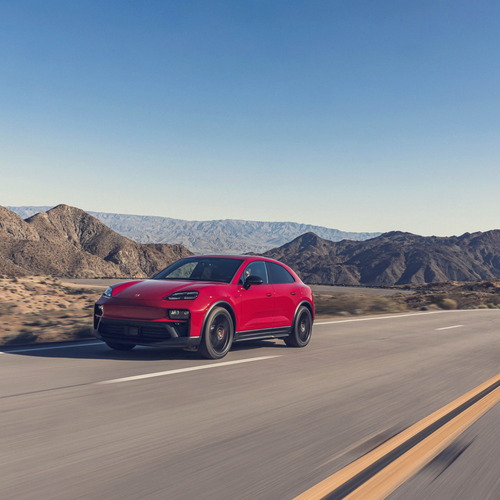 2026 Porsche Macan GTS H2 Carmine Red Front View