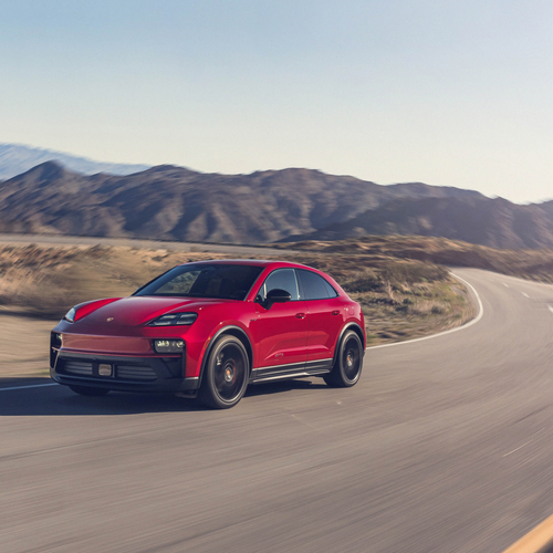 2026 Porsche Macan GTS H2 Carmine Red Front View