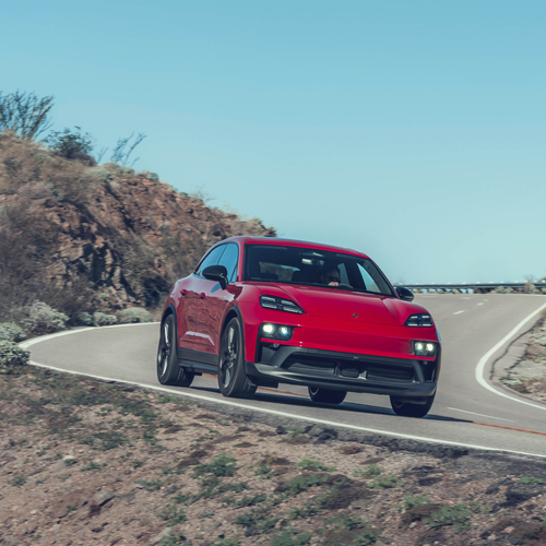 2026 Porsche Macan GTS H2 Carmine Red Front View