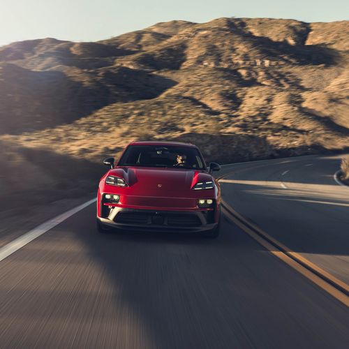 2026 Porsche Macan GTS H2 Carmine Red Front View