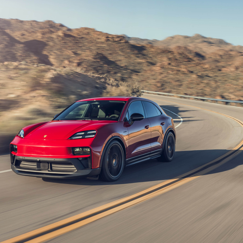 2026 Porsche Macan GTS H2 Carmine Red Front View