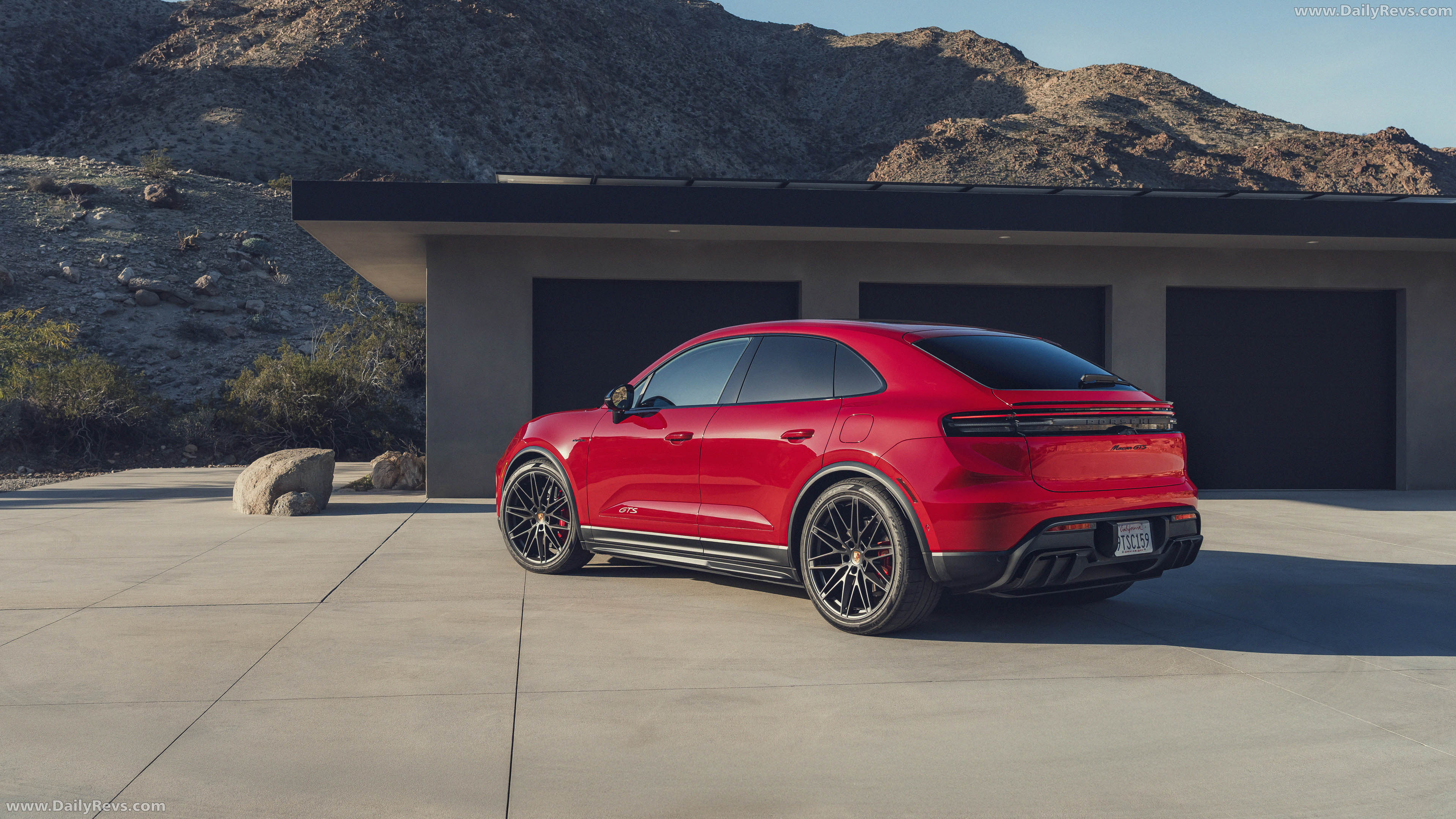 2026 Porsche Macan GTS H2 Carmine Red Rear View
