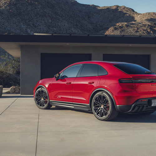2026 Porsche Macan GTS H2 Carmine Red Rear View
