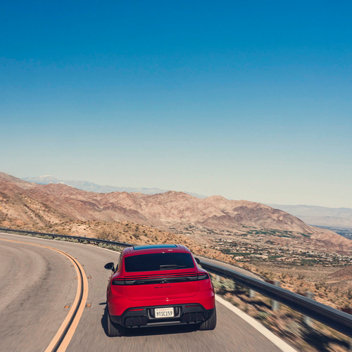 2026 Porsche Macan GTS H2 Carmine Red Rear View