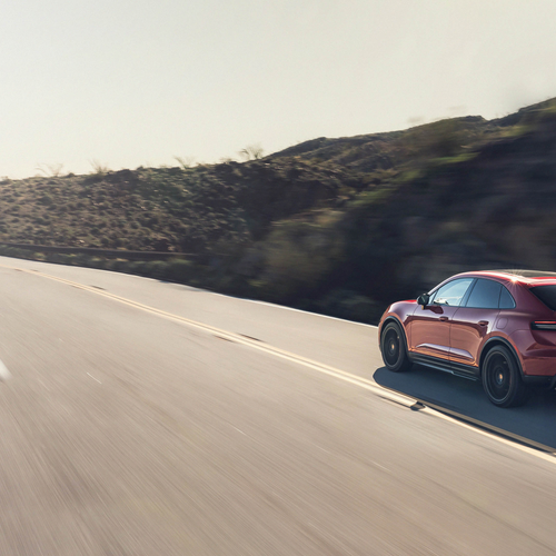 2026 Porsche Macan GTS H2 Carmine Red Rear View
