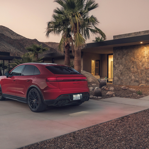2026 Porsche Macan GTS H2 Carmine Red Rear View