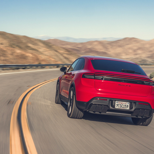 2026 Porsche Macan GTS H2 Carmine Red Rear View