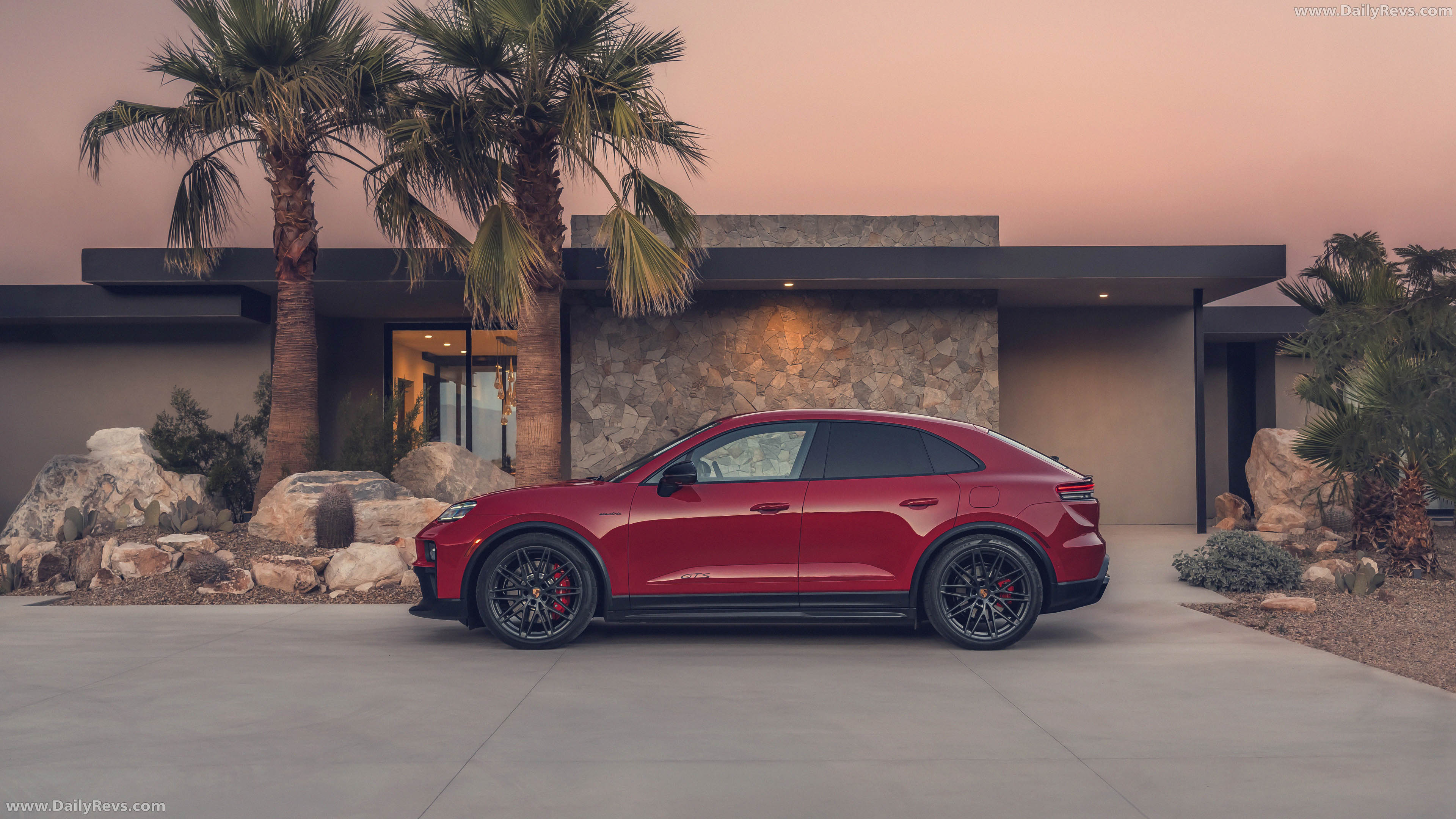 2026 Porsche Macan GTS H2 Carmine Red Side View