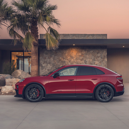 2026 Porsche Macan GTS H2 Carmine Red Side View